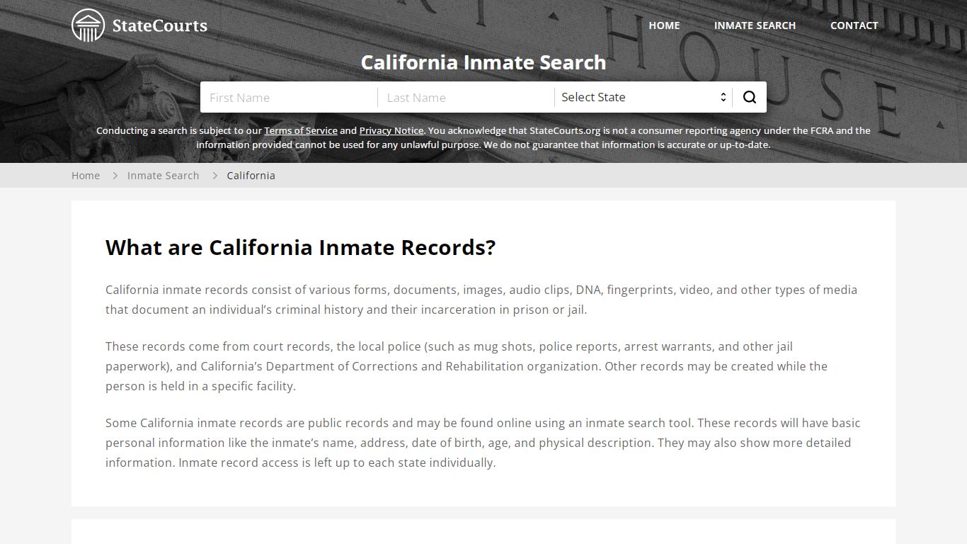 California Inmate Search, Prison and Jail Information ...